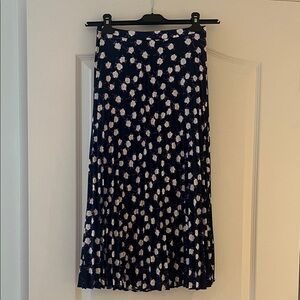 J. Crew Navy Floral Midi Skirt